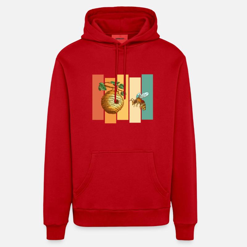 Bee Beehive Organic Relaxed Hoodie Made in EU
