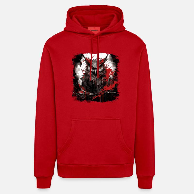 Gothic Eule - Organic Relaxed Hoodie Made in EU - Rot