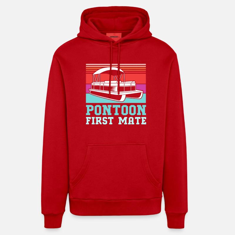 Bateau ponton Bateau Bateaux - Sweat à capuche bio décontracté fabriqué en UE - rouge