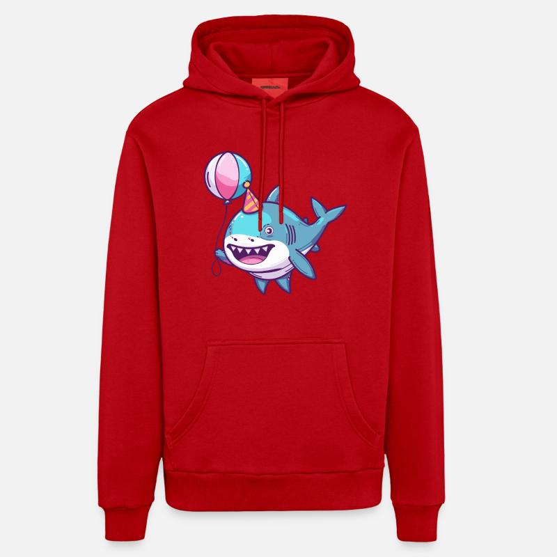 Requin Anniversaire Bébé - Sweat à capuche bio décontracté fabriqué en UE - rouge