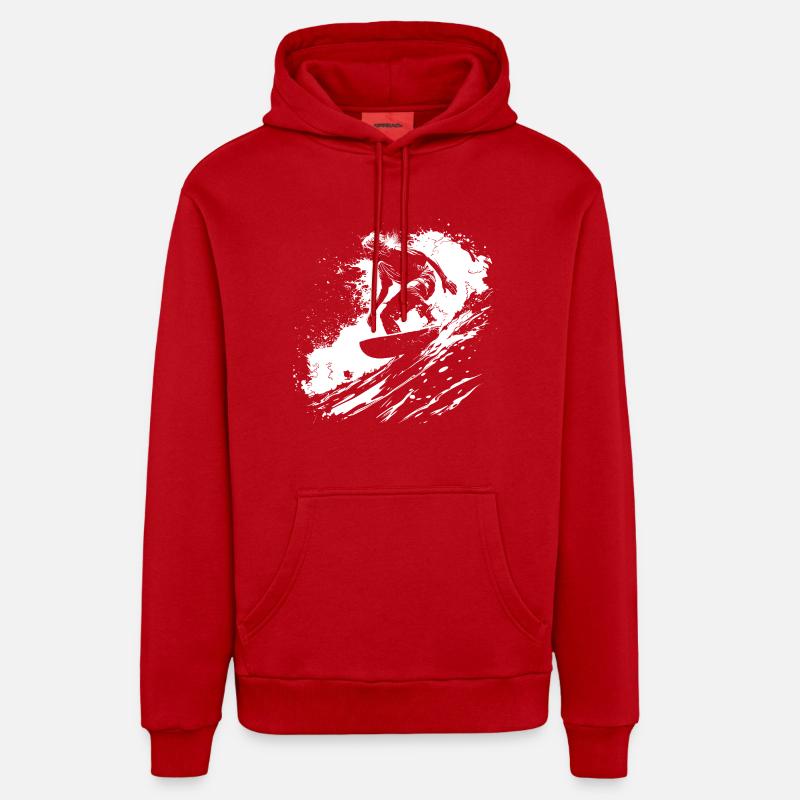 Surf - Sweat à capuche bio décontracté fabriqué en UE - rouge