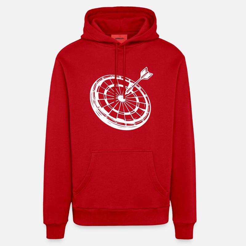 Dessin de fléchettes - Sweat à capuche bio décontracté fabriqué en UE - rouge