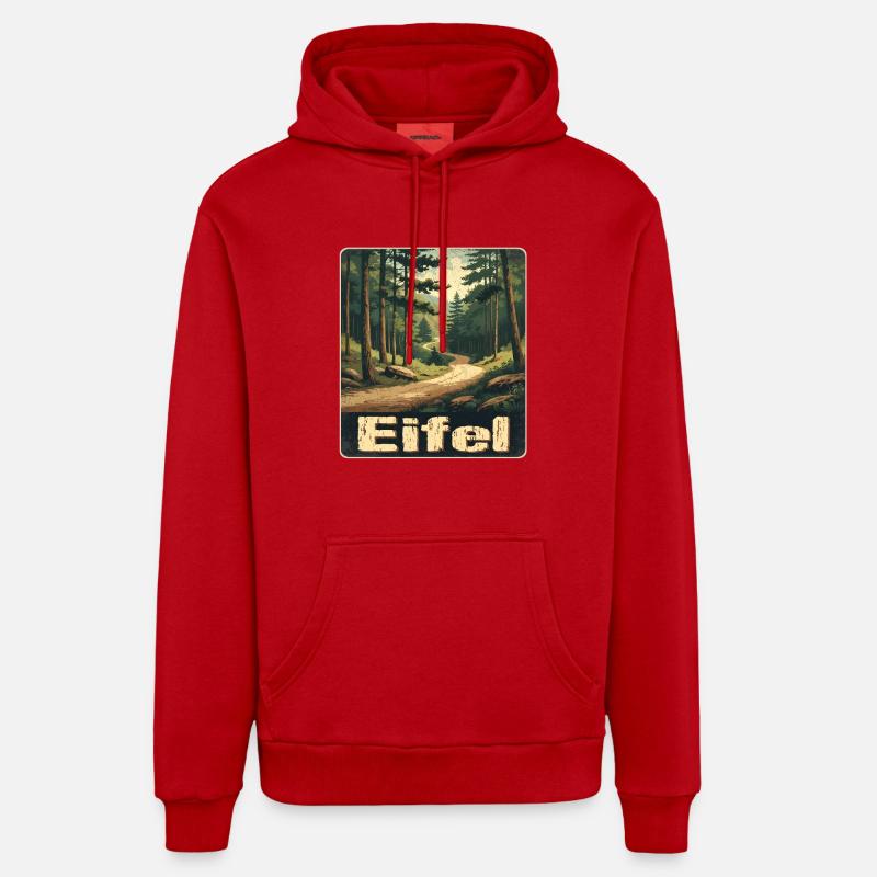 Eifel - Sweat à capuche bio décontracté fabriqué en UE - rouge