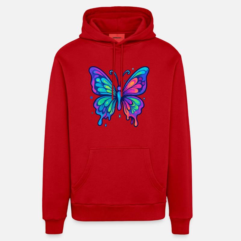 Regenbogen Schmetterling Organic Relaxed Hoodie Made in EU