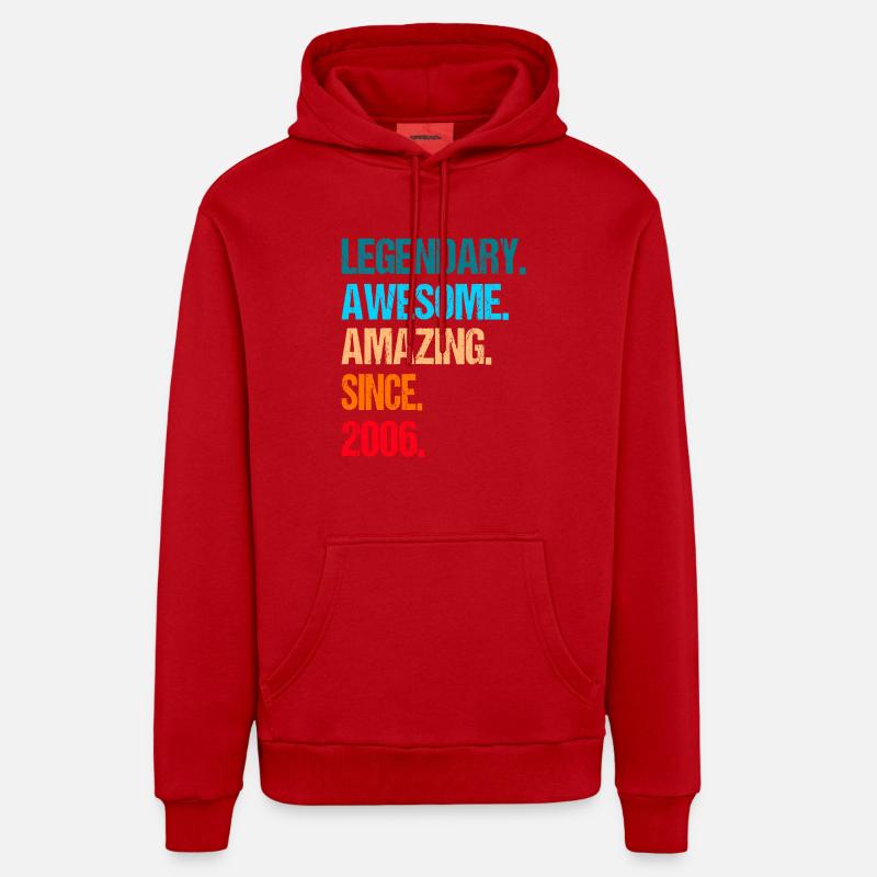 20e anniversaire 2006 - Sweat à capuche bio décontracté fabriqué en UE - rouge