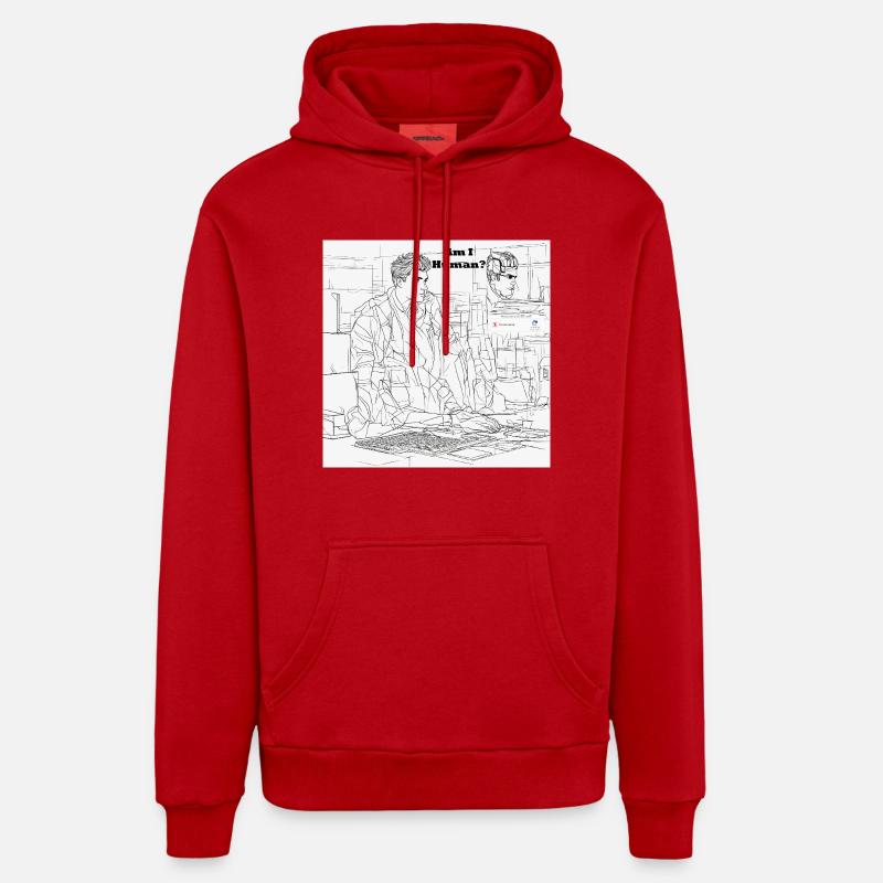 Mensch oder Roboter - Organic Relaxed Hoodie Made in EU - Rot