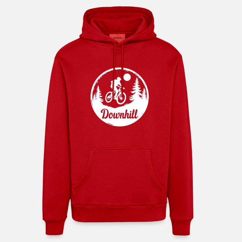 VTT de descente - Sweat à capuche bio décontracté fabriqué en UE - rouge