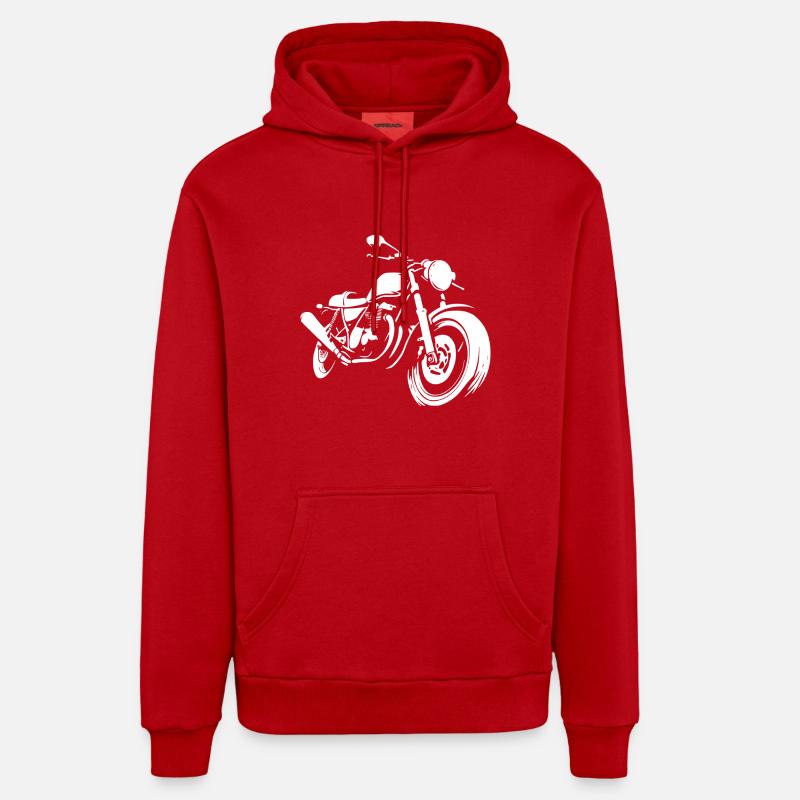Motard Motard - Sweat à capuche bio décontracté fabriqué en UE - rouge