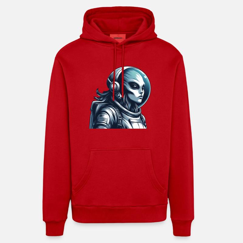 Exploration spatiale d’astronautes extraterrestres - Sweat à capuche bio décontracté fabriqué en UE - rouge