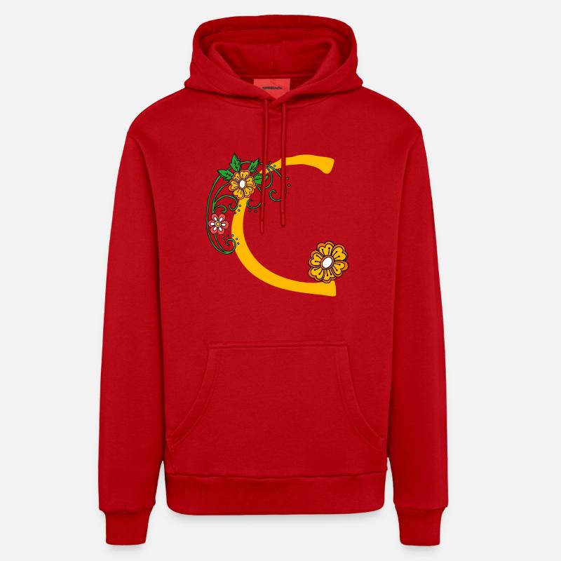 blume 30 c - Organic Relaxed Hoodie Made in EU - Rot