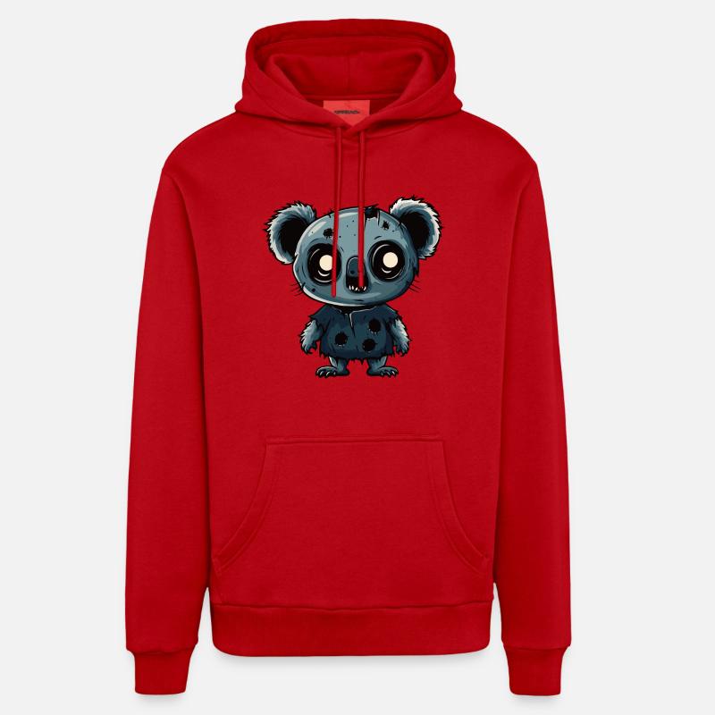 Koala Halloween Drôle Zombie - Sweat à capuche bio décontracté fabriqué en UE - rouge