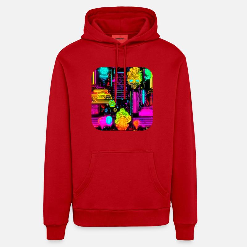 Neon Abstract Style Trend UV Organic Relaxed Hoodie Made in EU