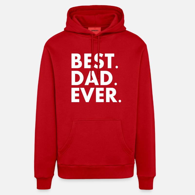 Best dad ever - Sweat à capuche bio décontracté fabriqué en UE - rouge