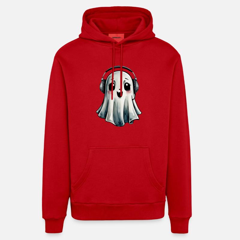 Fantôme vampire mignon - Sweat à capuche bio décontracté fabriqué en UE - rouge