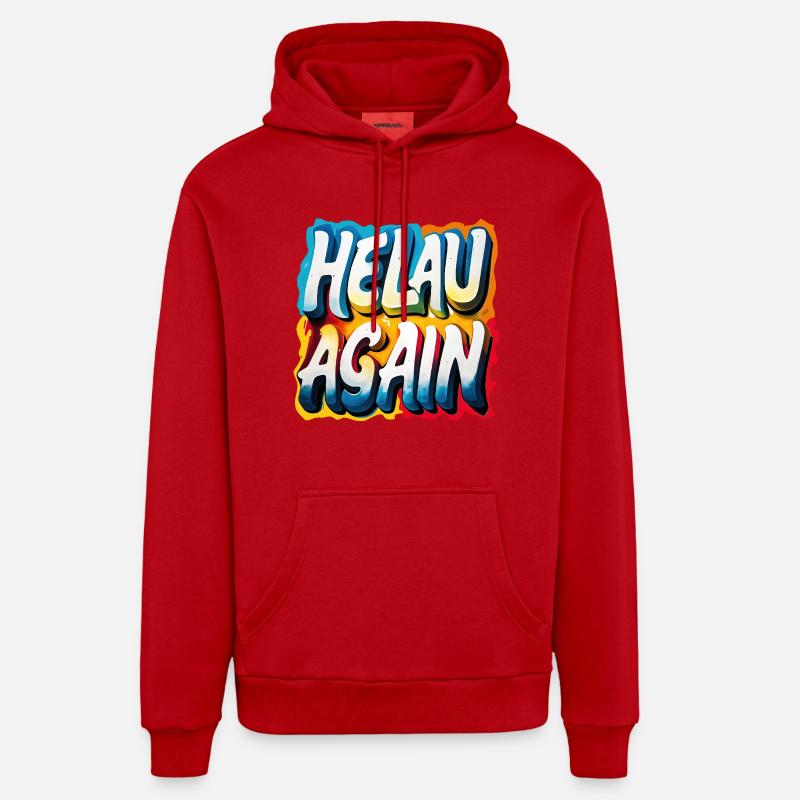 Helau Again Carnaval Carnaval - Sweat à capuche bio décontracté fabriqué en UE - rouge