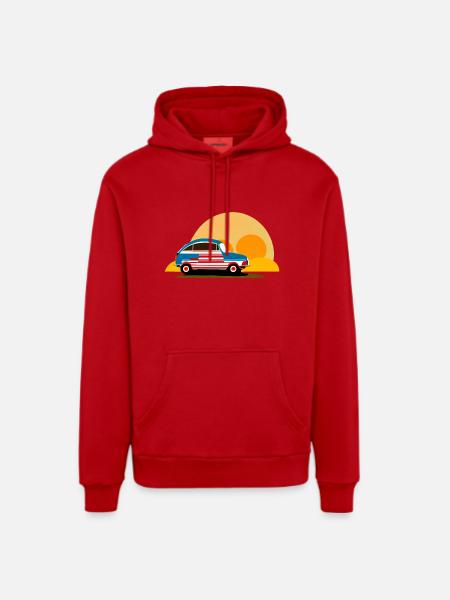 into the sunset - Organic Relaxed Hoodie Made in EU - red