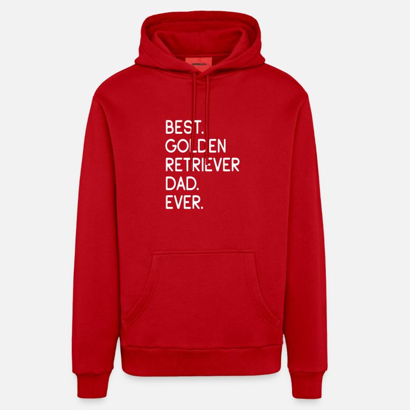 Golden retriever - Sweat à capuche bio décontracté fabriqué en UE - rouge