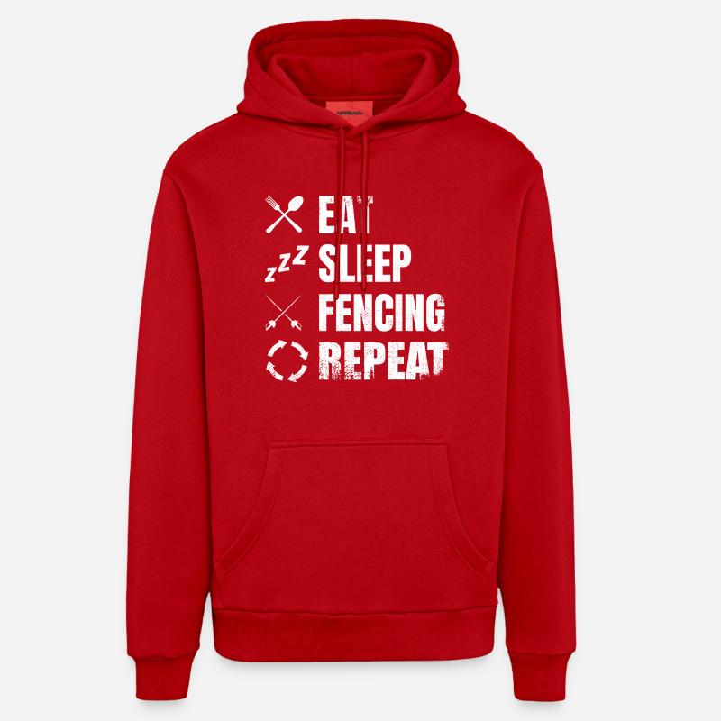 Routine quotidienne de l’escrime - Sweat à capuche bio décontracté fabriqué en UE - rouge
