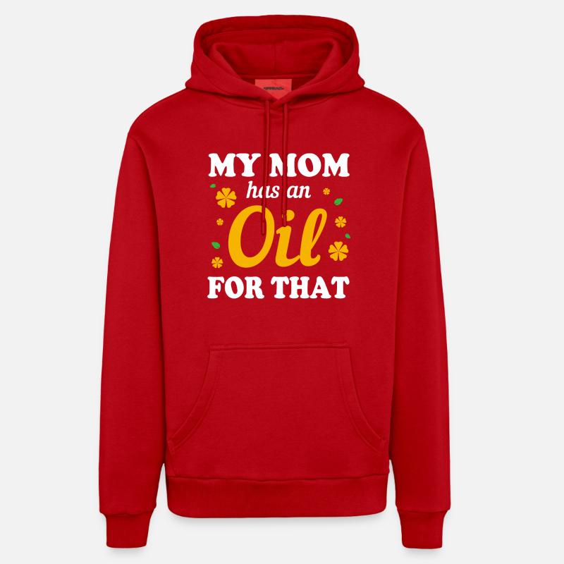 Huile essentielle - Sweat à capuche bio décontracté fabriqué en UE - rouge