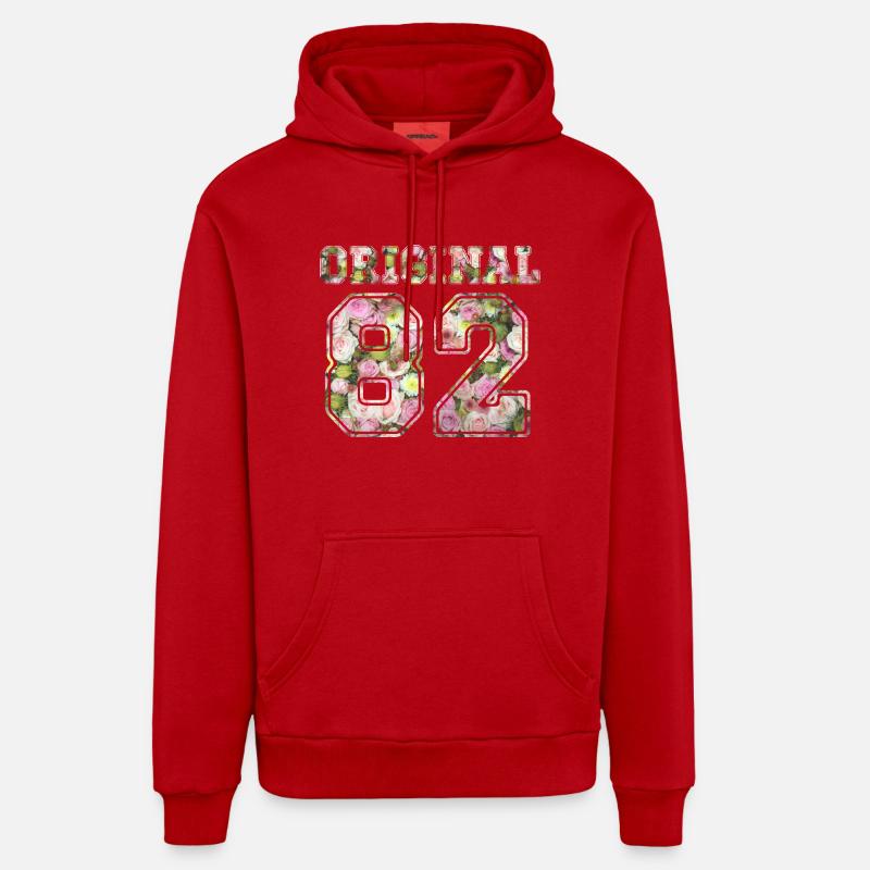 1982 Original 82 - Sweat à capuche bio décontracté fabriqué en UE - rouge