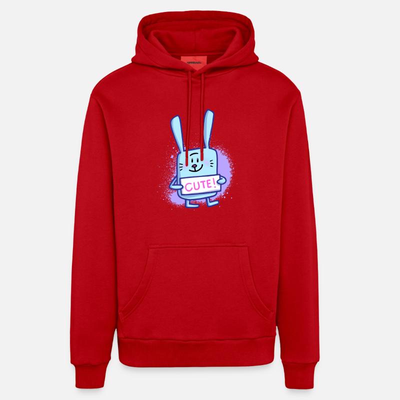 Lapin mignon - Sweat à capuche bio décontracté fabriqué en UE - rouge