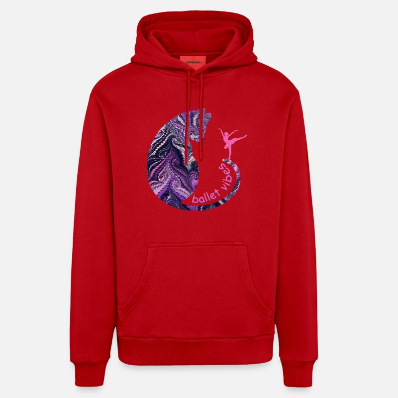 chat avec ballerine e 75 - Sweat à capuche bio décontracté fabriqué en UE - rouge