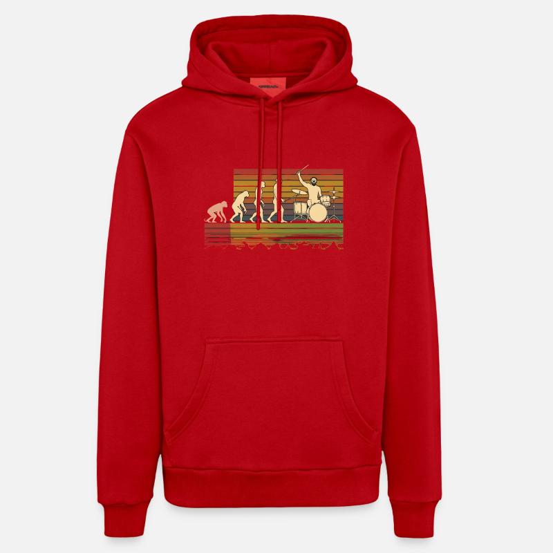 Batteur Evolution Trommeln - Organic Relaxed Hoodie Made in EU - Rot
