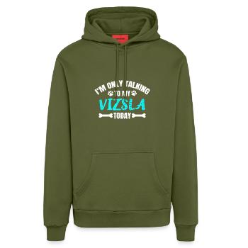 Vizsla Magyar Vizsla - Organic Relaxed Hoodie Made in EU - MOSS GREEN - Vorne