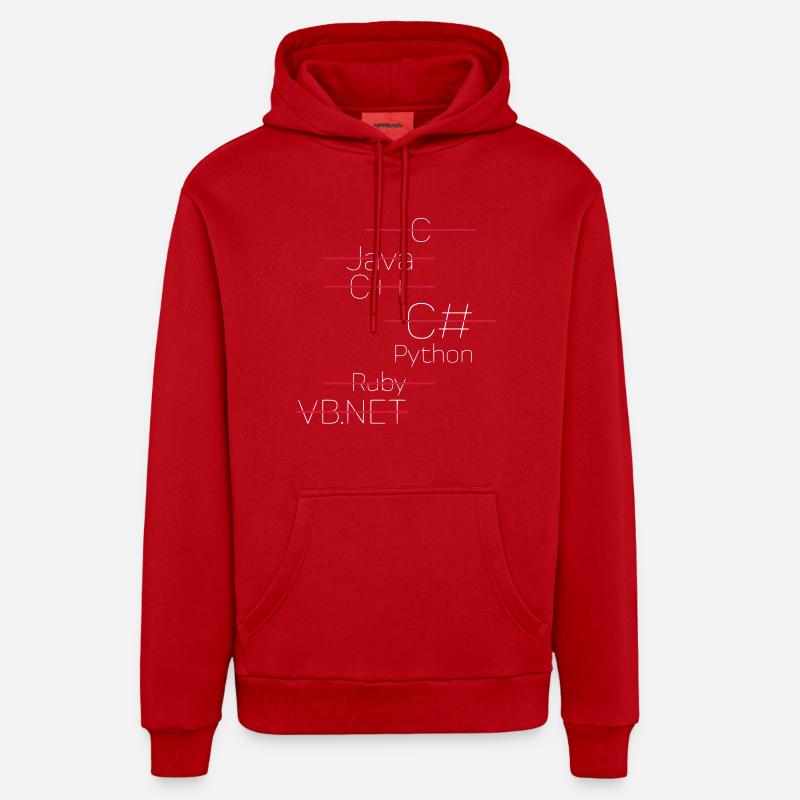 PYTHON CODING / PROGRAMMING LANGUAGE - Organic Relaxed Hoodie Made in EU - red