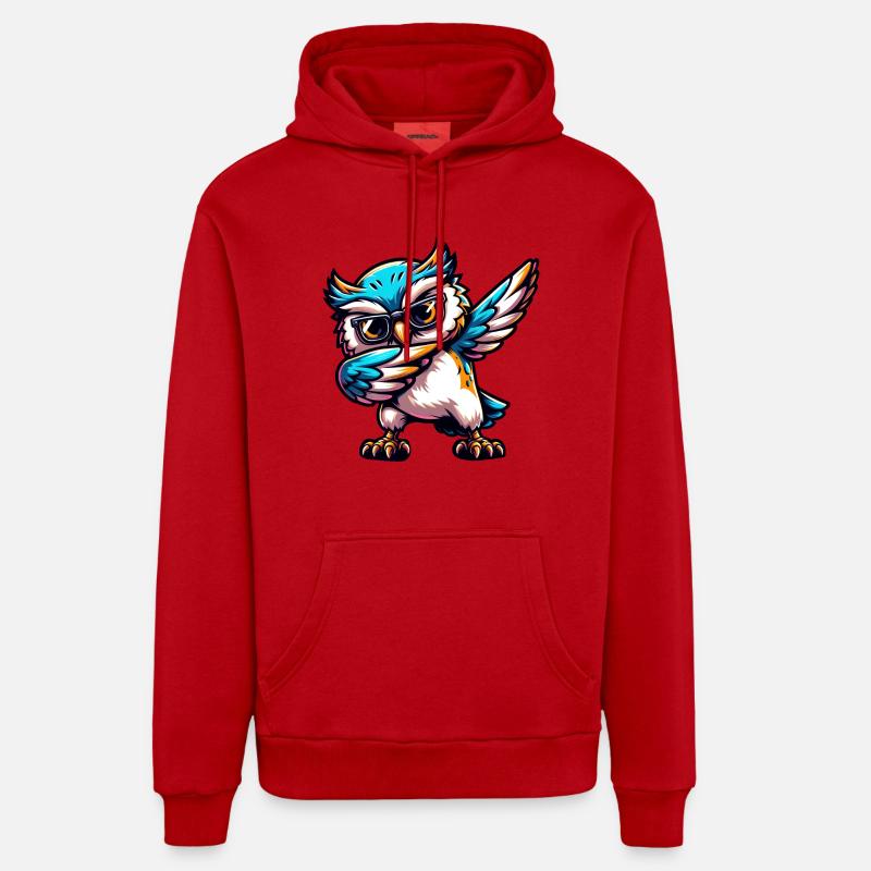 Coole Eule Dabbing Comic Süß - Organic Relaxed Hoodie Made in EU - Rot