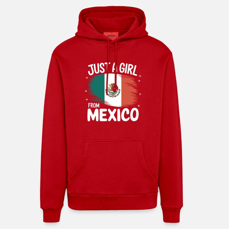Mexique Mexique Mexicain Espagnol - Sweat à capuche bio décontracté fabriqué en UE - rouge