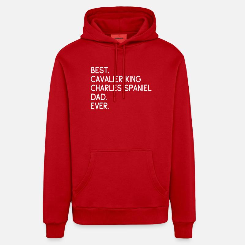 Cavalier King Charles Spaniel - Sweat à capuche bio décontracté fabriqué en UE - rouge