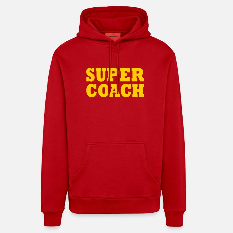 Super coach - Sweat à capuche bio décontracté fabriqué en UE - rouge