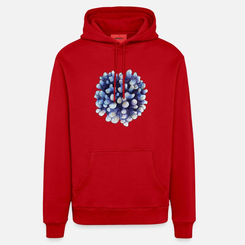 corail - Sweat à capuche bio décontracté fabriqué en UE - rouge