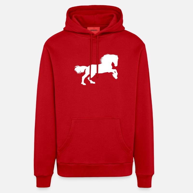 Puissance des chevaux - Sweat à capuche bio décontracté fabriqué en UE - rouge