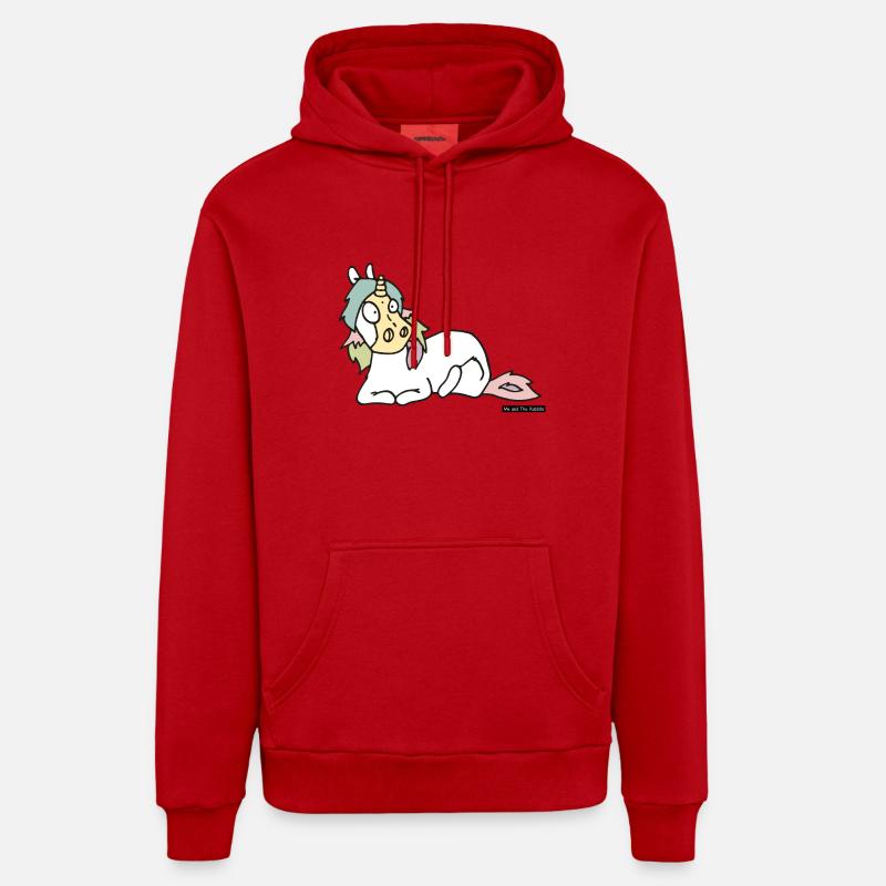 Cheval n ° 3 - Sweat à capuche bio décontracté fabriqué en UE - rouge