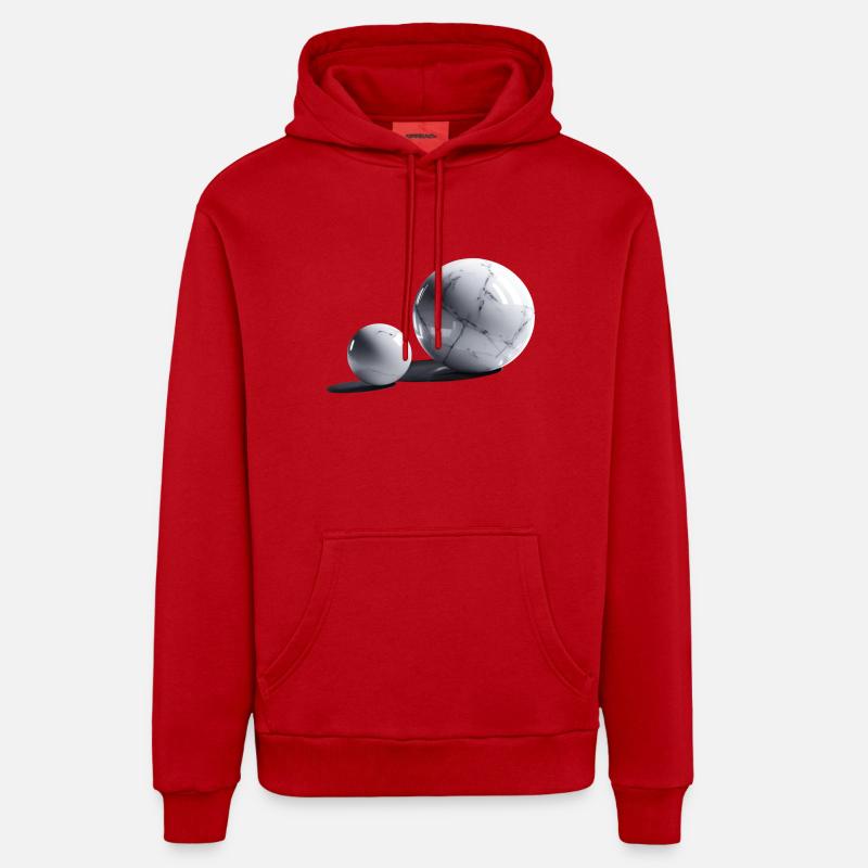 Boule de marbre/Sphère - Sweat à capuche bio décontracté fabriqué en UE - rouge