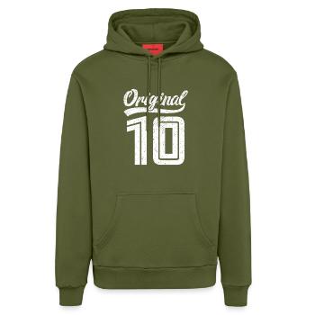 2010 Original 10 born 2010 - Organic Relaxed Hoodie Made in EU - MOSS GREEN - Front