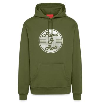 Rock & Roll - Organic Relaxed Hoodie Made in EU - MOSS GREEN - Vorne