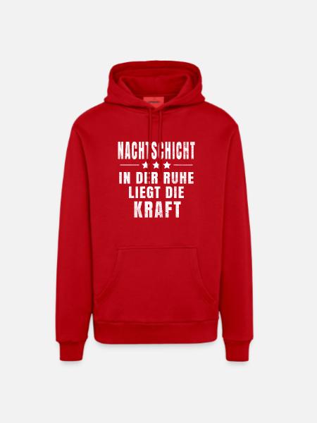 Night Shift T-Shirt - Organic Relaxed Hoodie Made in EU - red