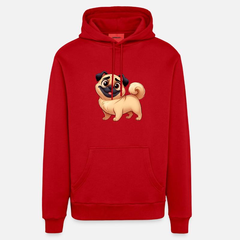 carlin 6 - Sweat à capuche bio décontracté fabriqué en UE - rouge
