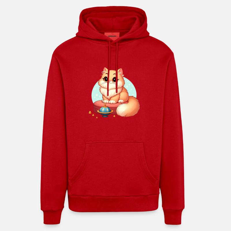 persan - Sweat à capuche bio décontracté fabriqué en UE - rouge