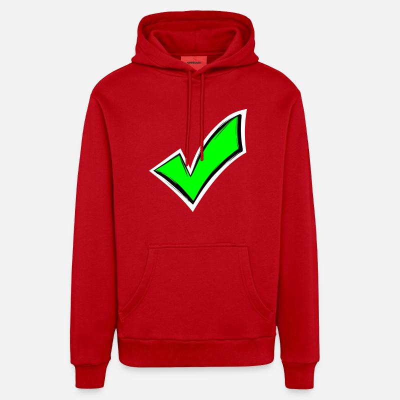 Coche crochets en noir vu - Sweat à capuche bio décontracté fabriqué en UE - rouge