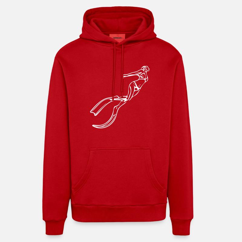 Apnée plongeuse en apesanteur - Sweat à capuche bio décontracté fabriqué en UE - rouge
