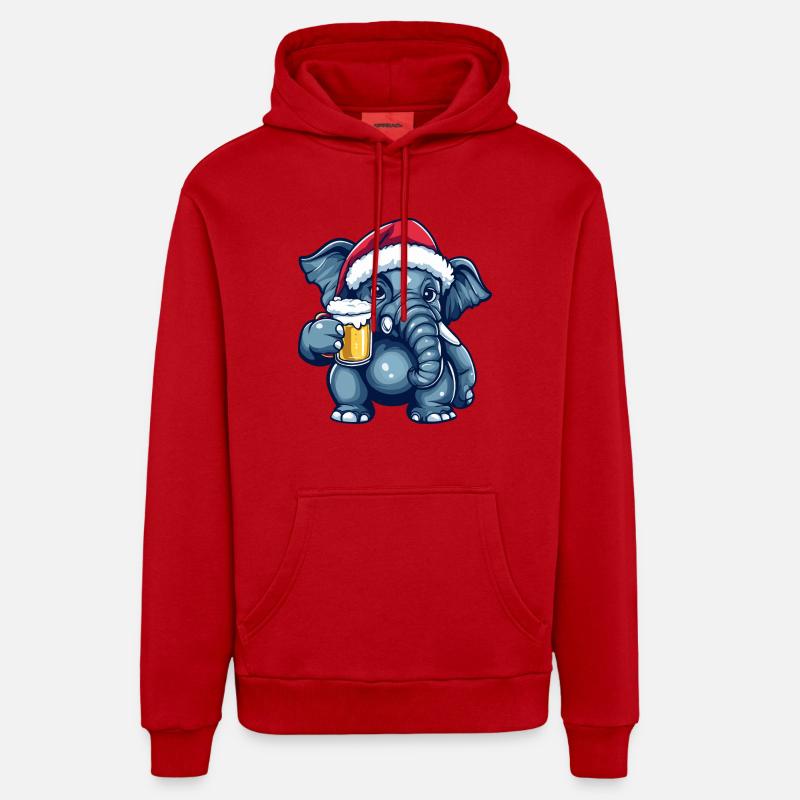 Mammut Bière Noël Noël - Sweat à capuche bio décontracté fabriqué en UE - rouge