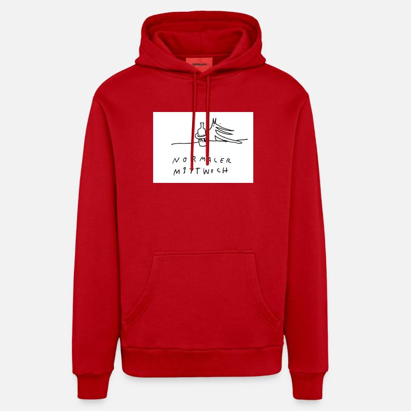 normaler_Mittwoch - Sweat à capuche bio décontracté fabriqué en UE - rouge