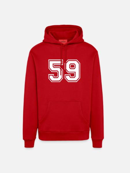 59 - Organic Relaxed Hoodie Made in EU - Rot
