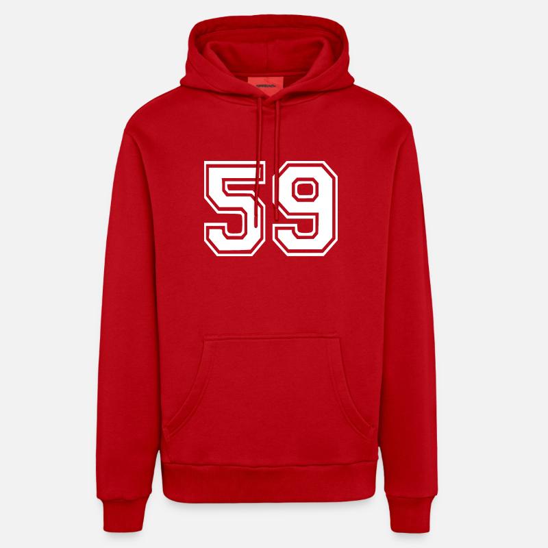 59 - Organic Relaxed Hoodie Made in EU - Rot