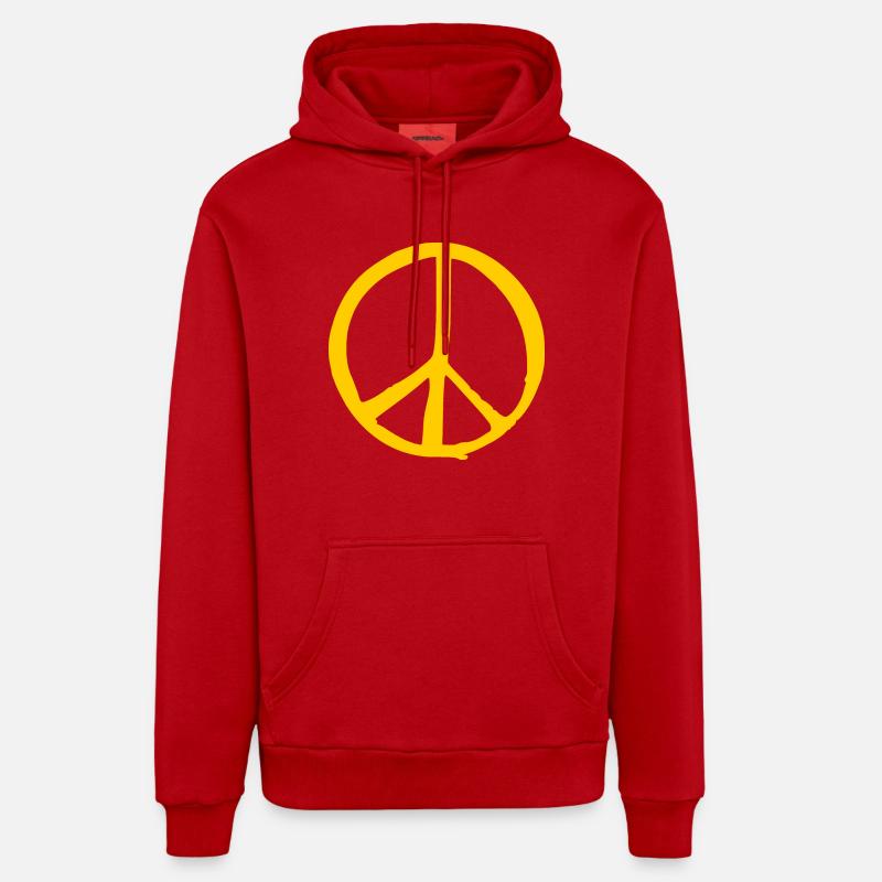 Peace - Sweat à capuche bio décontracté fabriqué en UE - rouge