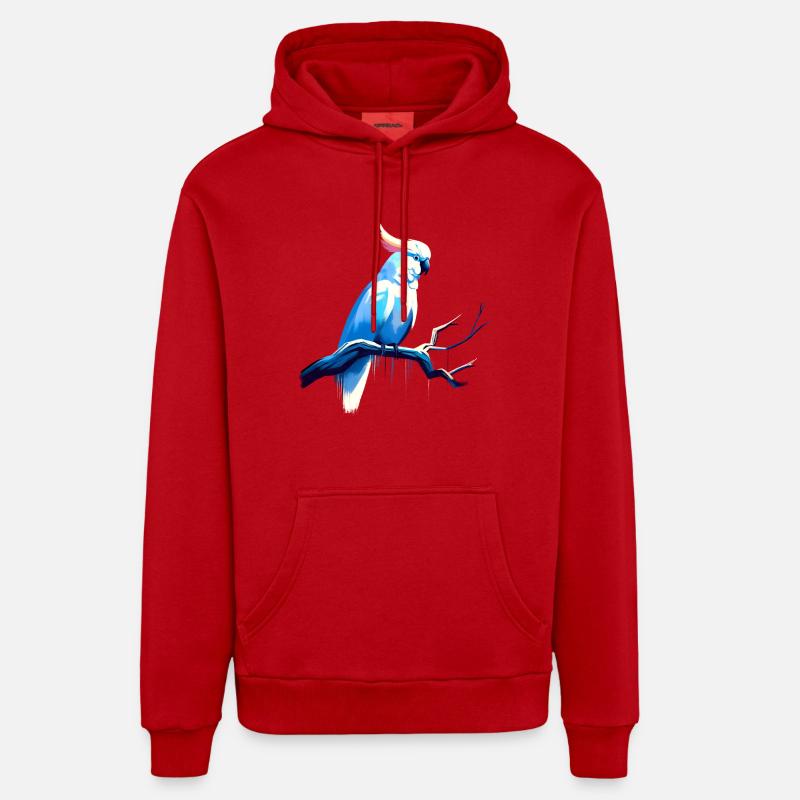 Cacatoès sur une branche - Sweat à capuche bio décontracté fabriqué en UE - rouge